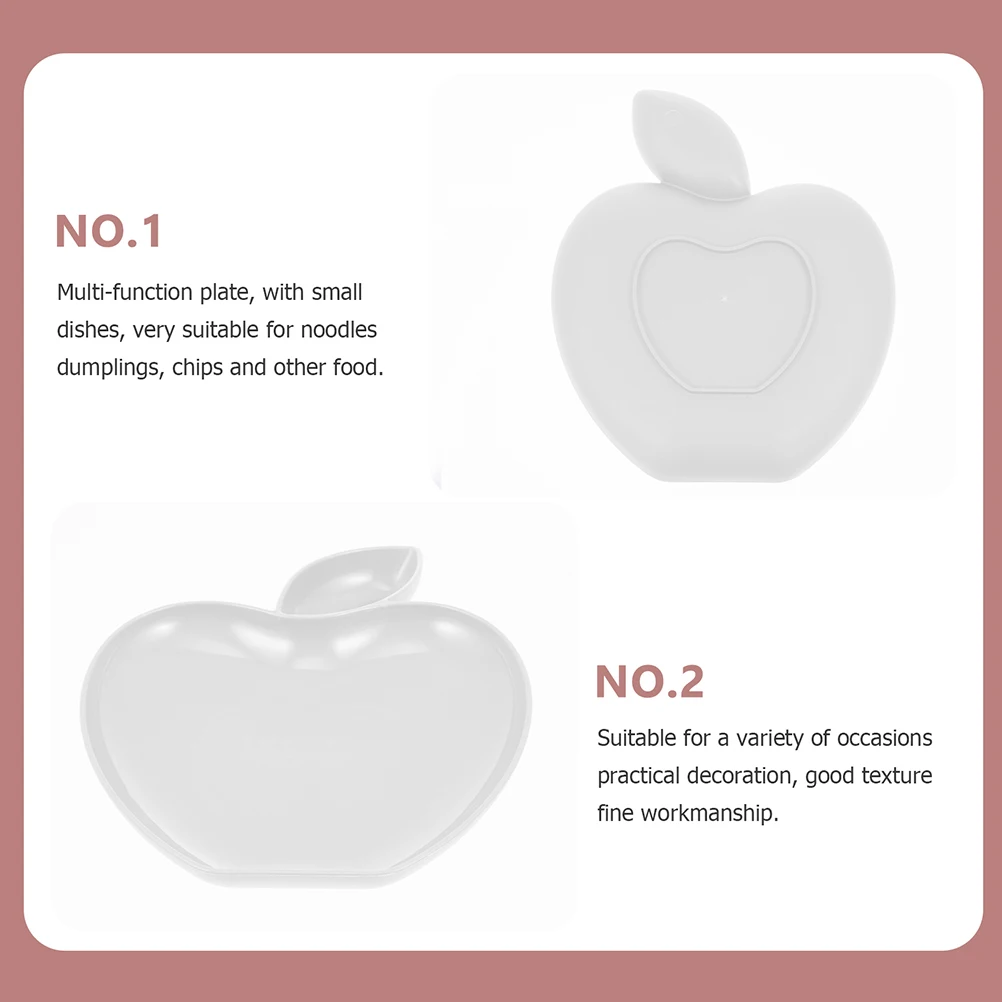 

8Pcs Dumpling Dessert Plate Reusable Snack Tray Convenient Candy Plate Apple Shaped Fruit Tray Multi Function for Restaurant
