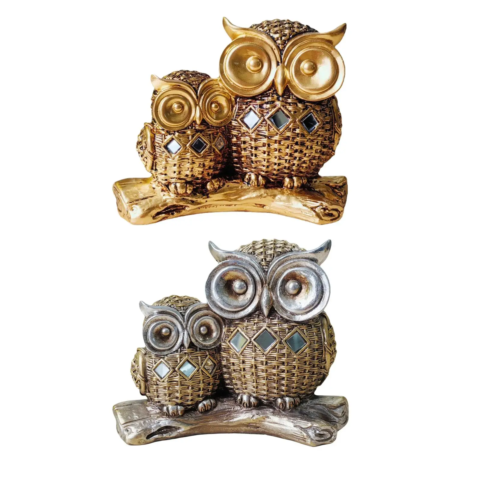 

Owl Statue Animal Sculpture Resin Collection Decorative Figurine Desktop Ornament for Office Fireplace Centerpiece Bedroom