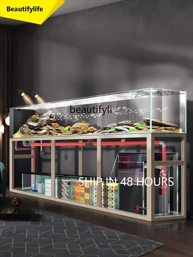 

A46 Stream tank water-free simple professional landscaping ecology medium and large fish tank bottom filter aquarium