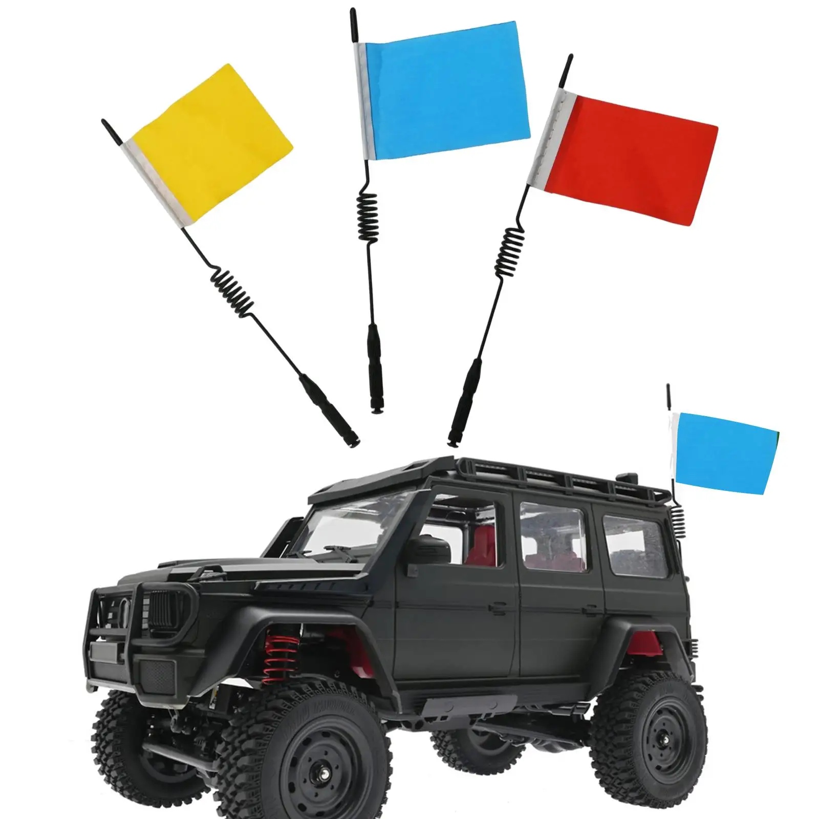 RC Car Antenna with Flag Upgrade Part for WPL MN88S MN86KS MN86 MN86S MN999 MN45 MN40 1/10 1/12 1/16