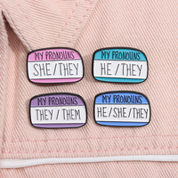 My Pronouns Are They Them He She Enamel Pin Funny Personal Pronoun Brooch Lapel Backpack Badge Jewelry Gifts For Friends