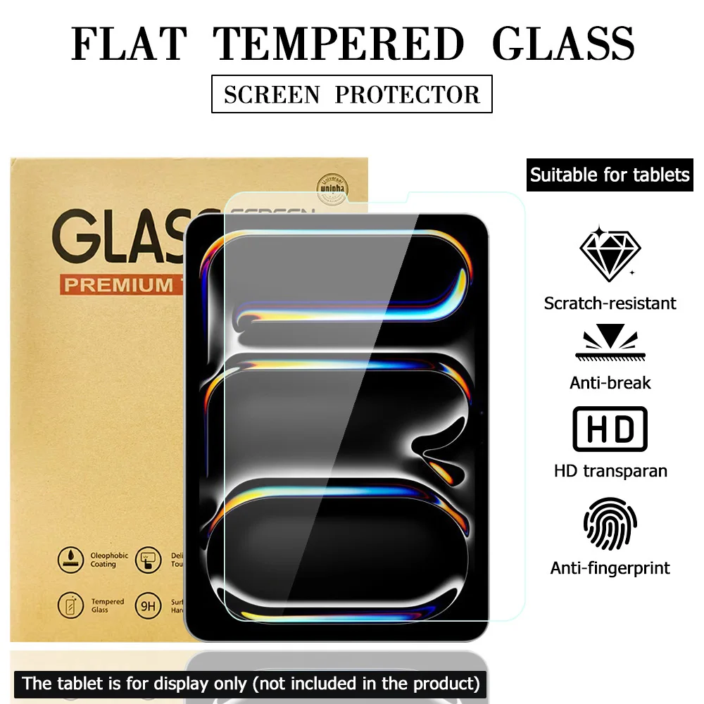 2PCS Screen Protectors for Apple iPad Air 3 11 13 Mini 6 5 Pro 13 2024 Air 13 2025 Anti-Fingerprint Full Coverage Smooth Touch
