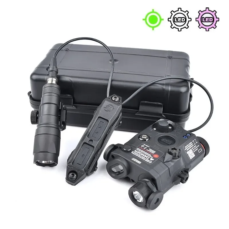 WADSN Airsoft PEQ 15 Equipments Red Green Blue Powerful Laser Dot IR Indicator Surefir M600 M600C Flashlight Dual Control Switch