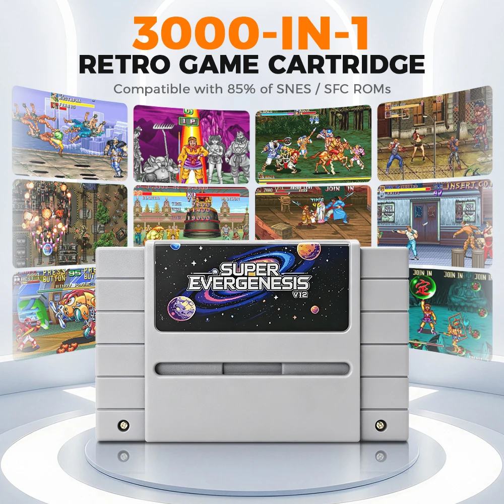 Nowa karta z grami OS V12 3000 w 1 SFC/SNES z kartą TF 8GB, Plug and Play, akcesoria do konsoli Nintendo SNES — zdjęcie produktu 3
