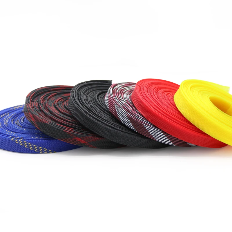 10M 2 4 6 8 10 12 14 16 18 20 25 30 40 mm High Density PET Braided Expandable Sleeve Wire Wrap Insulated Nylon Protector Sheath