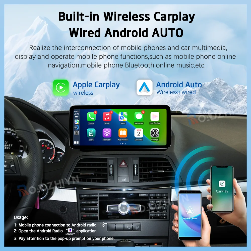 10.25 " Android13 Car Multimedia Video Player For Mercedes Benz E Coupe W207 C207 A207 2009-2016 GPS Navigation 8Core Carplay 4G