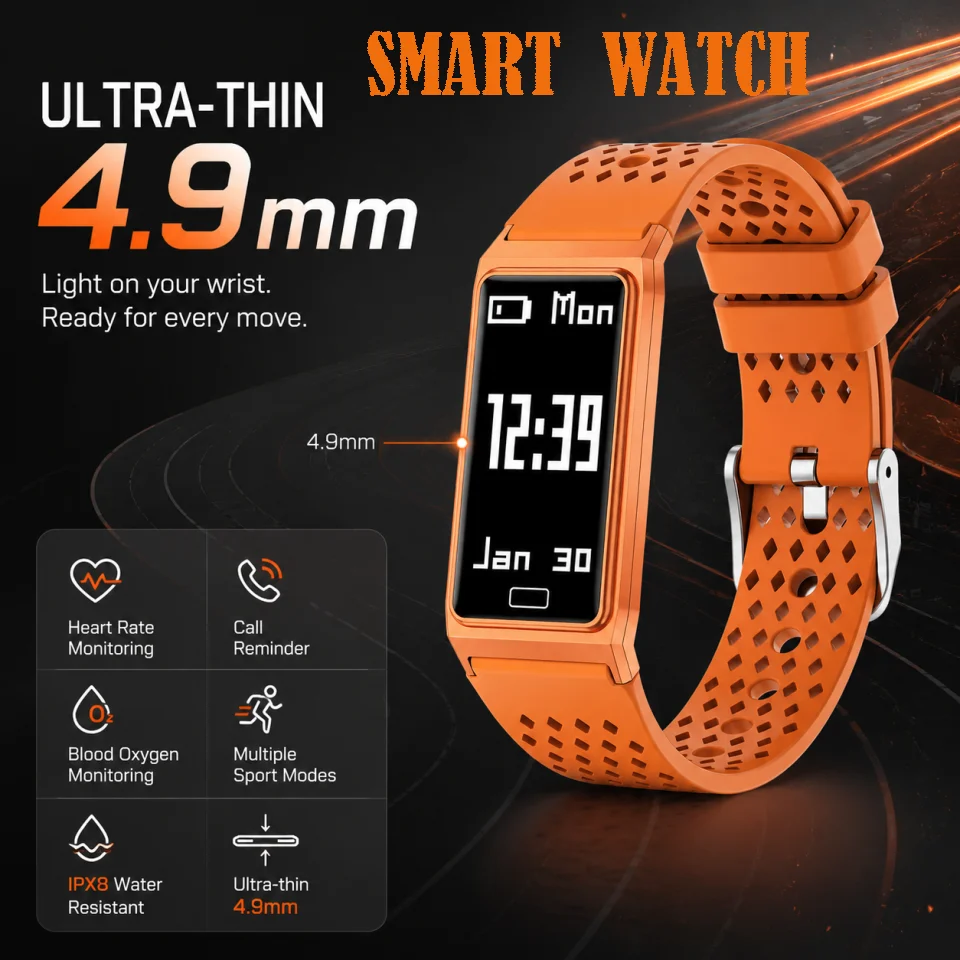 2026 Smart Band Women Men Heart Rate Health Monitoring IPX8 Waterproof Smart Watch Sports Watches Fitness Tracker Smartwatch Man
