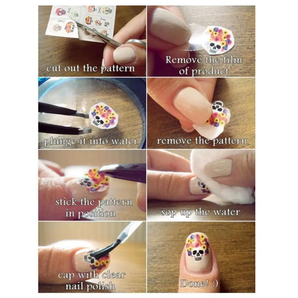 Embossing 3D Nail Art Stickers Bloeiende Bloem Decal Diy Vingernagel Decoratie