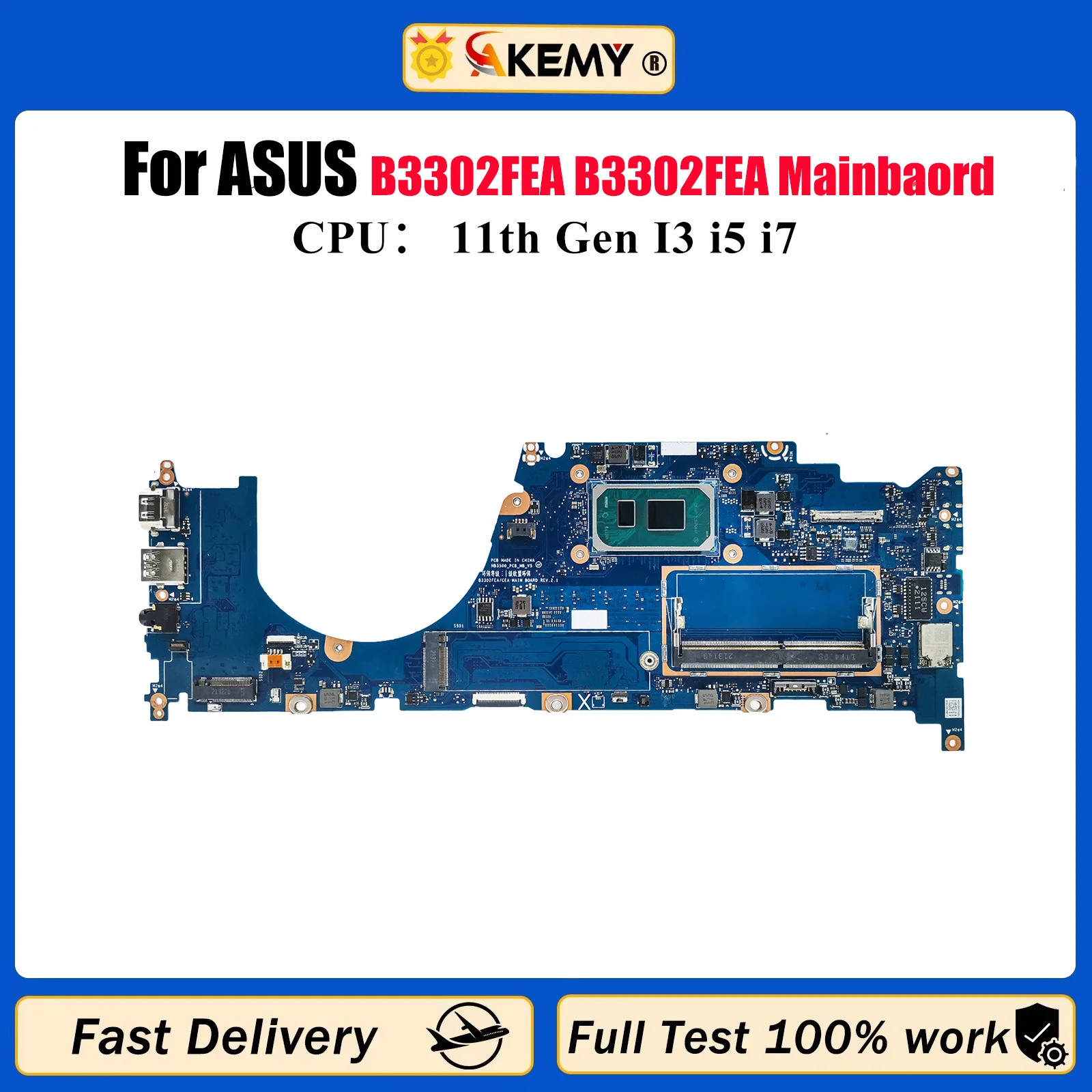 

B3302FEA Материнская плата для ноутбука ASUS ExpertBook B3302F B3302FEA Материнская плата для ноутбука с 11-го поколения I3 i5 i7 tests ОК быстрая доставка