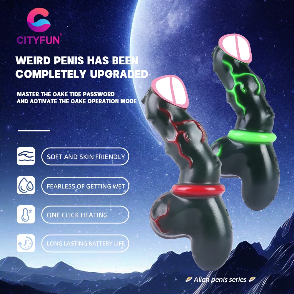 CityFun Fantasy Monster G-Spot Vibrating Masturbator with Anal Plug for Couples Exploration - Gay Or Lesbian Simulated Texture