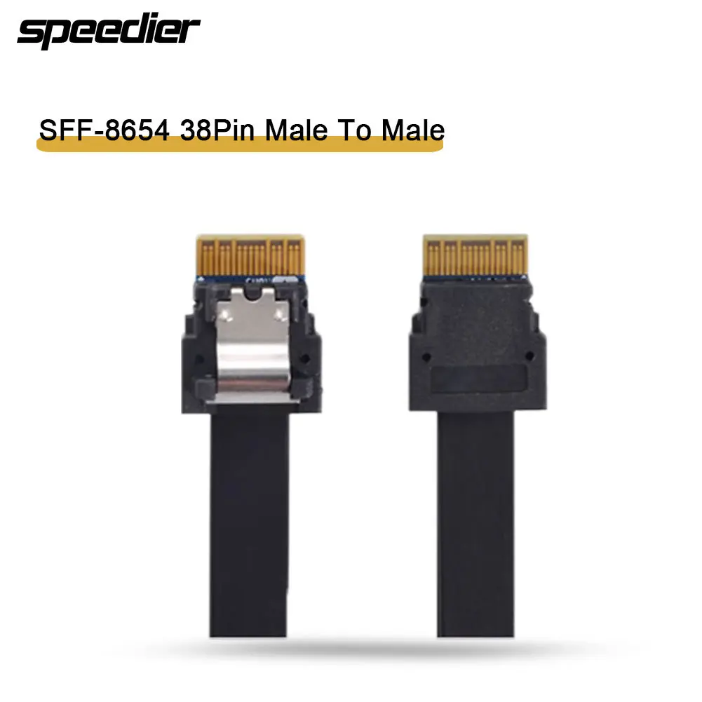 

40 см PCI-E Slimline SAS 4,0 SFF-8654 4i 38pin узловой тонкий целевый Кабель SAS