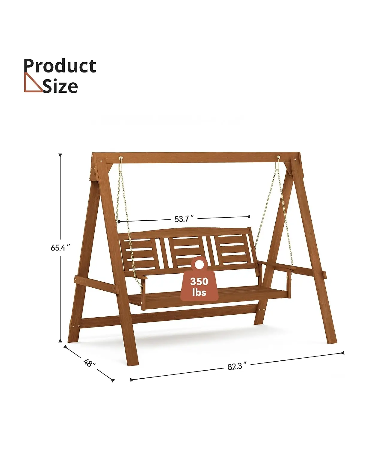 Porch Swing with Stand, Wooden Swing with 3 Seater, Bench Swings for Outside Garden Backyard, Swing Porch Hardwood, Customized