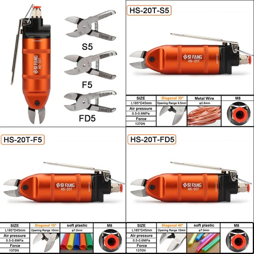 HS-20 Pneumatic Scissors 1370N Shear Cutting Tools Pliers Cutter forfor Cutting the Plastic, Iron, Copper and other Wires