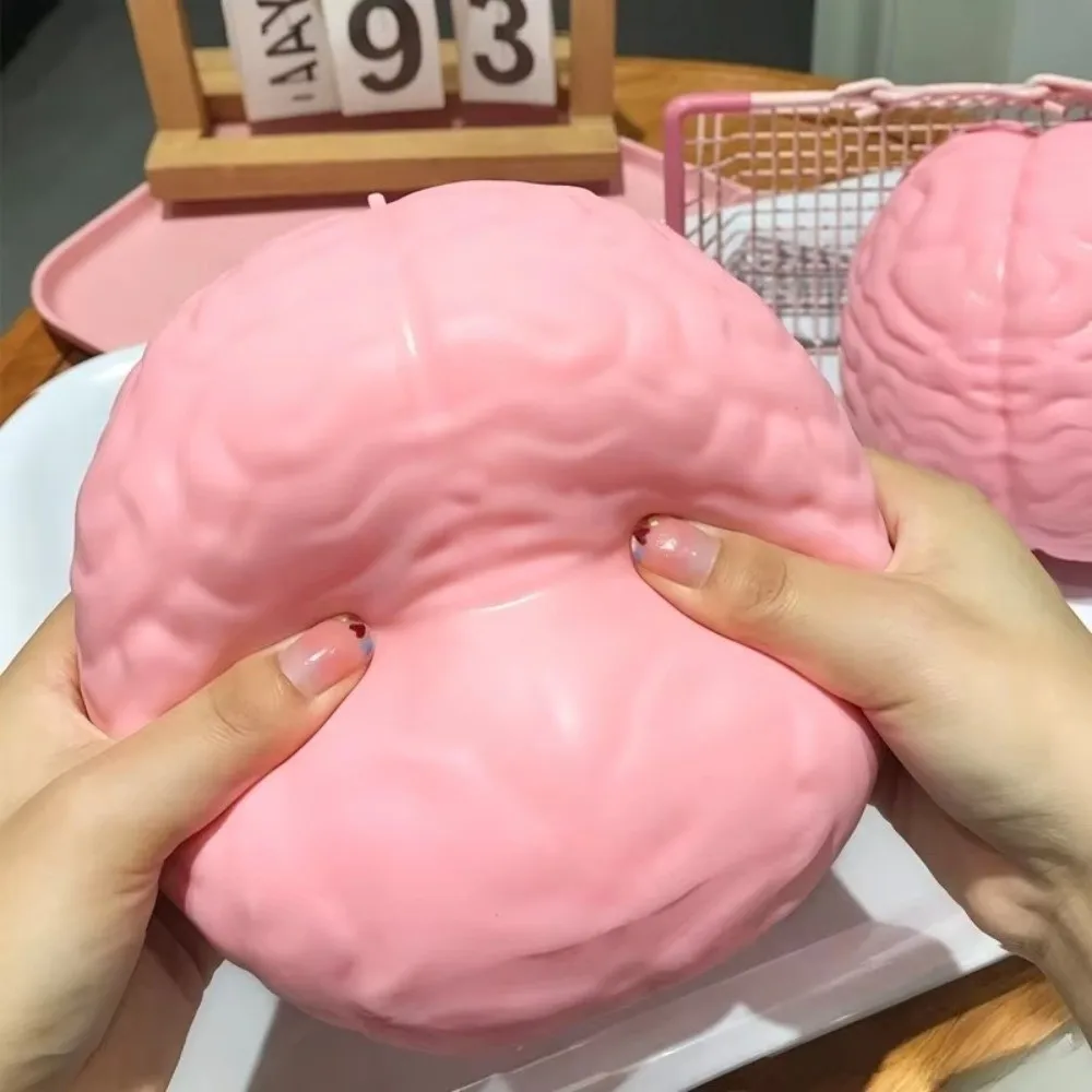 Unique Simulated Brain Squishy Toy Moldable Slow Rising Fidget Toy TPR Prank Toy Halloween Gifts