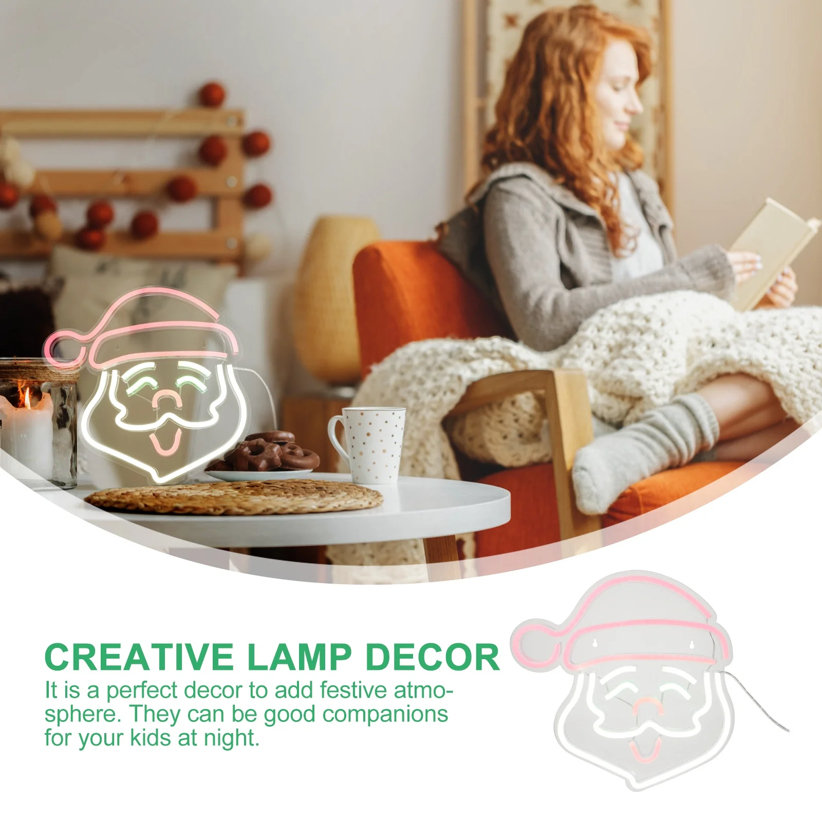 

Durable Santa Shaped LED Neon Sign USB Powered Long Lasting No Heat After Long Use Perfect Bedroom Living Room Decor