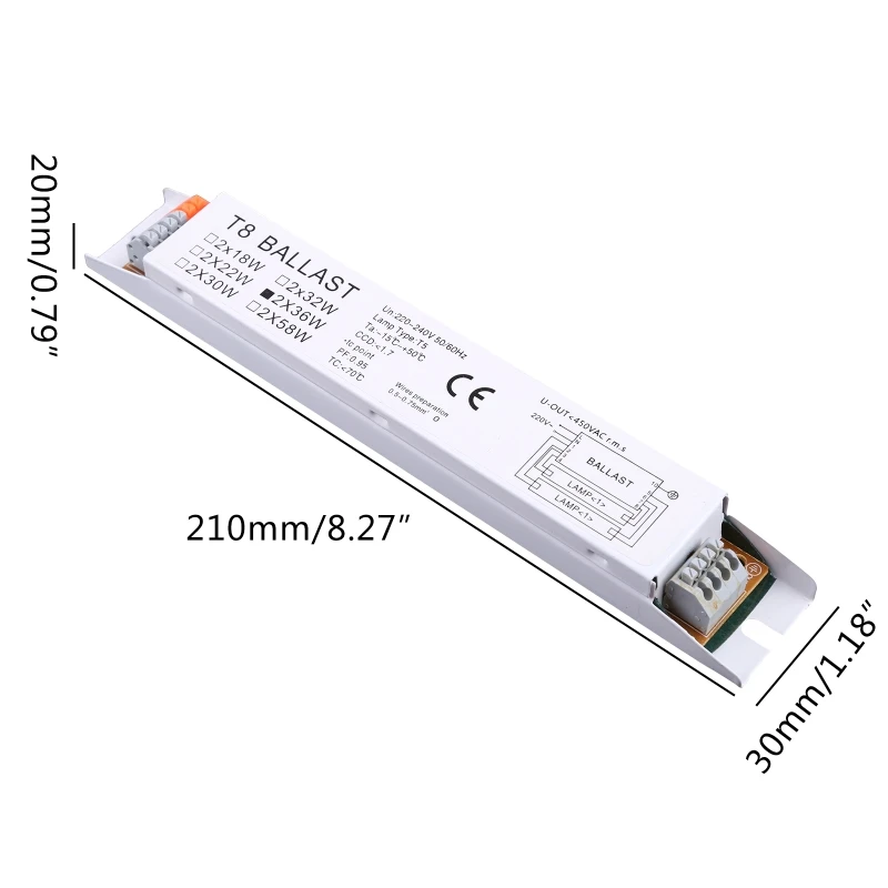 1Pc 2x36W T8 Electronic Ballast Instant Tube Lights Fluorescent Ballasts