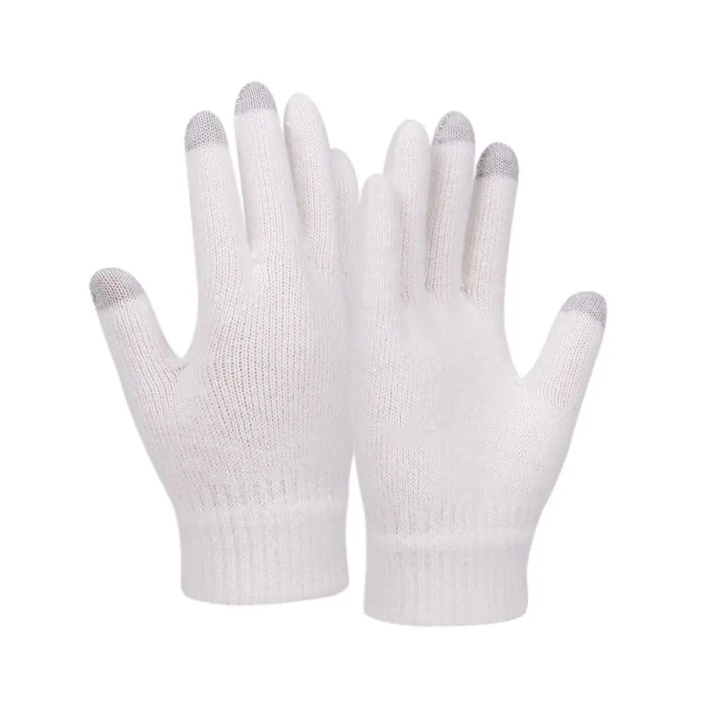 3Pcs/Set Fashion Warm Winter Hat Scarf Gloves Touchscreen Knitted Hat Windproof Neck Protection Scarf Cap Outdoor