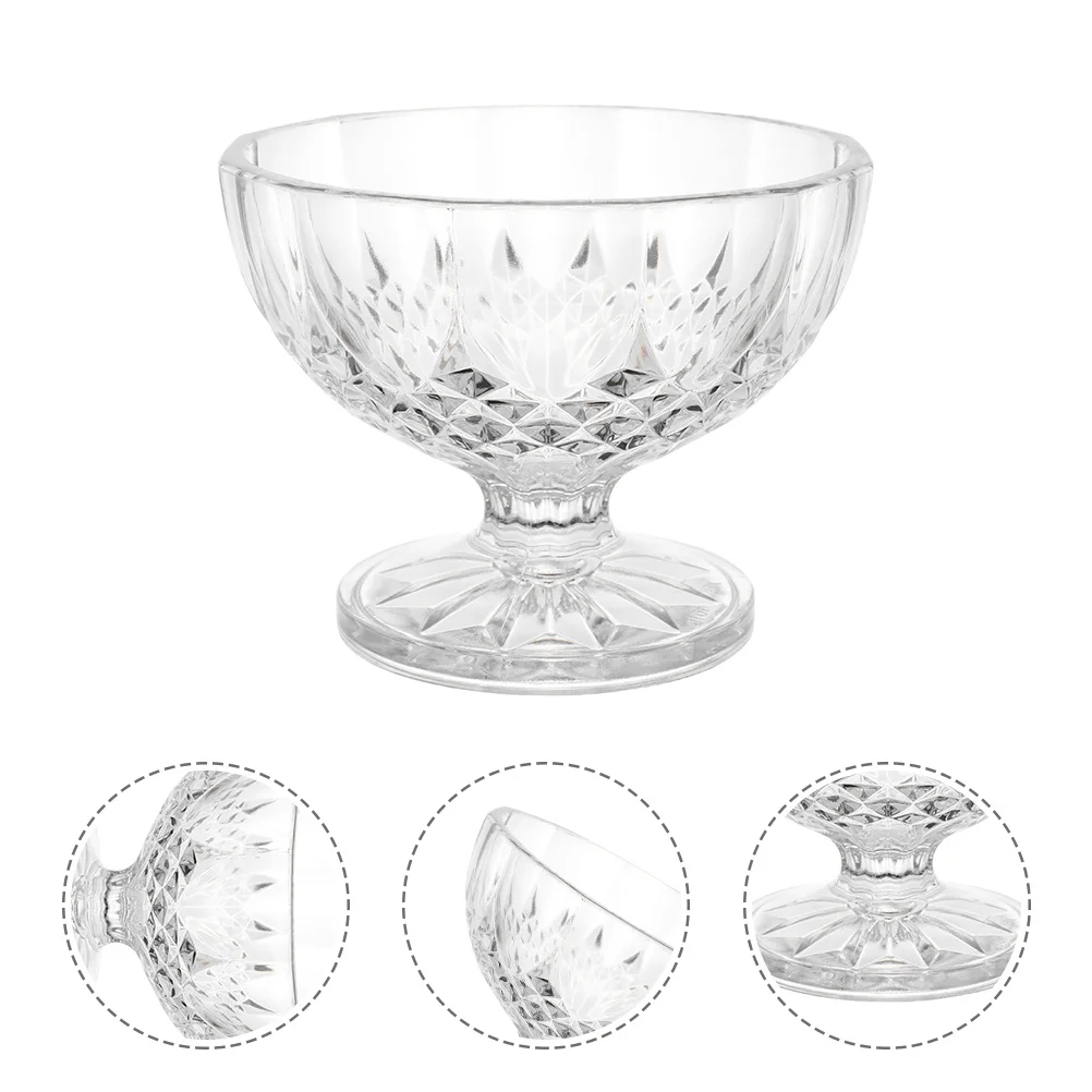 

Premium Dessert Glasses Set 6 Clear Pudding Cups Modern Design for Ice Cream Cake Snack Serving Home Party Use
