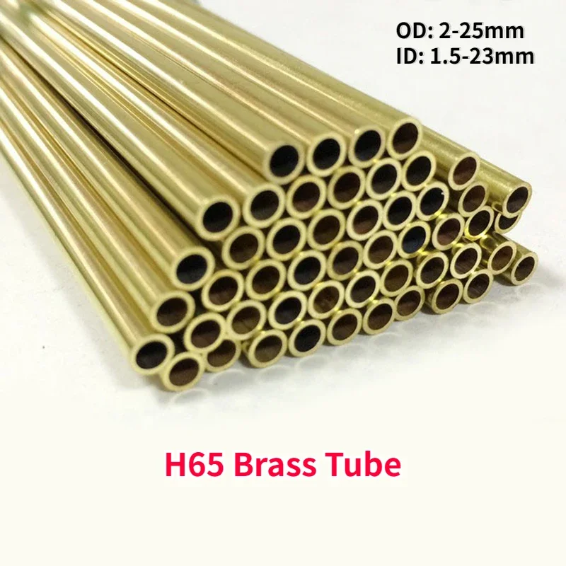 1Pcs Length 100/200/500mm H65 Copper Tube Brass Tube Capillary Tube OD 2-25mm Hollow Copper Sleeve ID 1.5-23mm