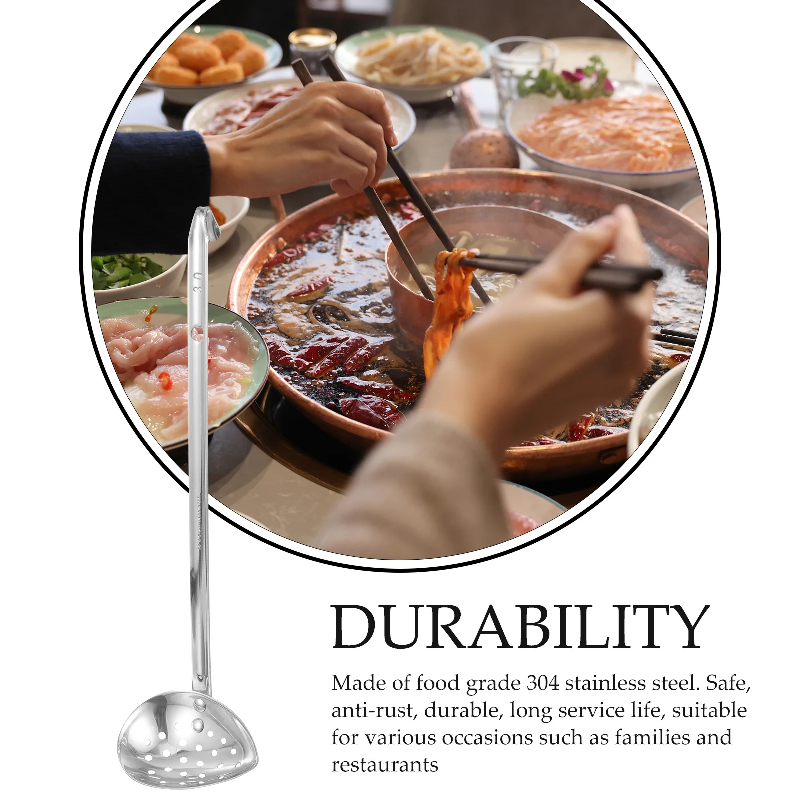 

1pcs Stainless Steel Slotted Spoon Colander Skimming Ladle For Kitchen Cooking Noodle Strainer Serving Tool Hot Pot Soup Scoop