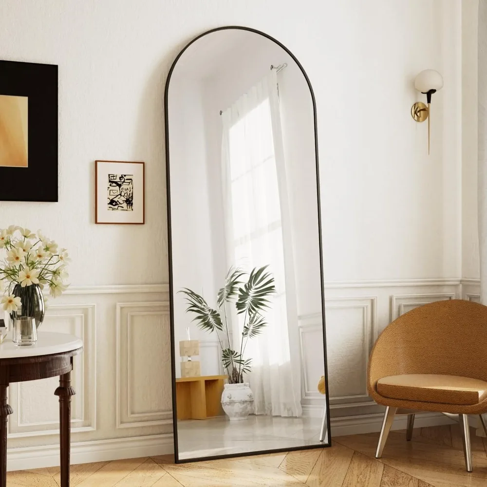 

71 x 26 inch Arched Full Length Mirror, Full Body Floor Mirror, ShatterVue Tempered Glass, Standing, Leaning, Wall Mounted