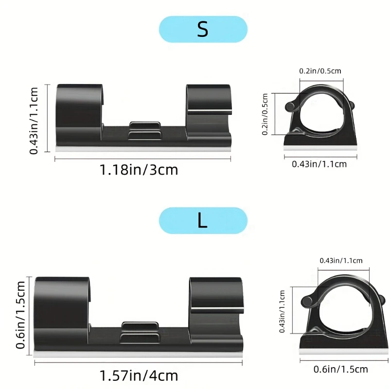 

Self-Adhesive Cable Clips Cord Cable Organizer Clips Cable Management Holder Fixing Base Clamp For Desk Car Office Home Wall