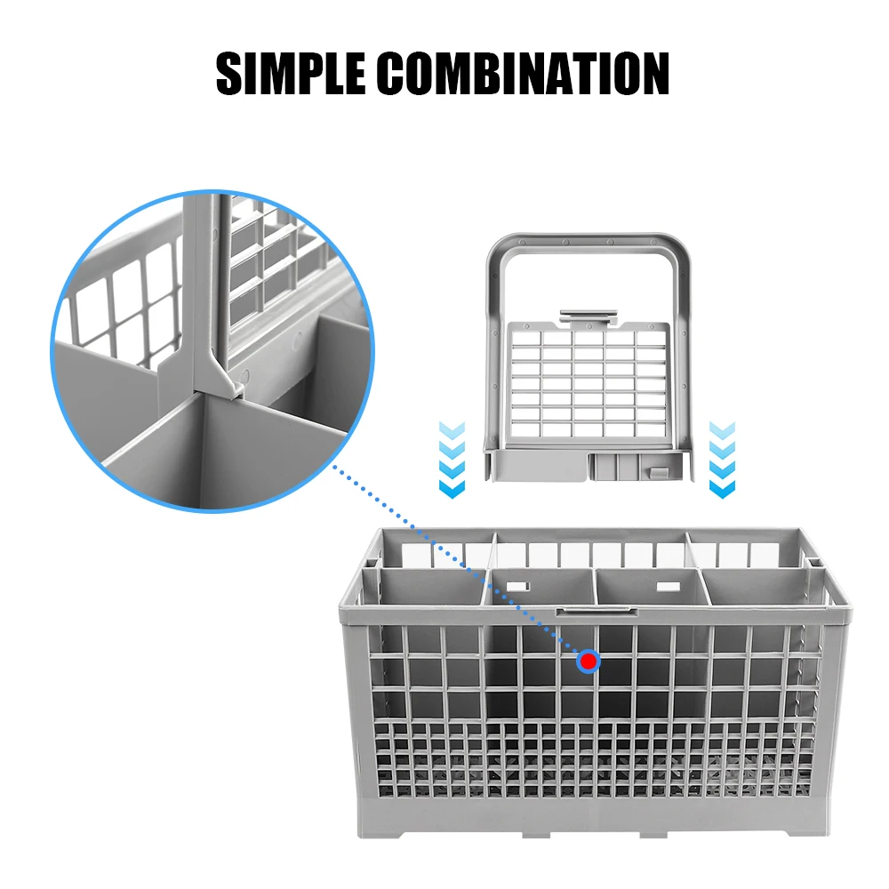 Cesta multifuncional para lavavajillas, soporte plegable para cubiertos, cesta para lavavajillas, cesta de almacenamiento para cuchillos y tenedores con 7 compartimentos