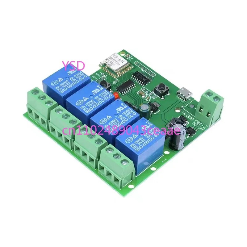 4CH WiFi Smart Relay Switch Module Multi Working Modes Inching Self-locking Inter-locking Wide Voltage DC5-32V AC220V