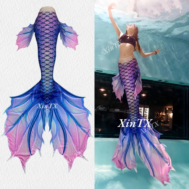 Original Design Simulation Mermaid Tail Adult Unisex Professional Large Size Fish Tail Skin Light Fabric Aquarium Performance