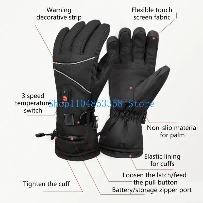 652F Upgraded Heated Gloves for Men & Women Outdoor Indoor Rechargeable Electric Gloves Warming Gloves for Climbing Hiking