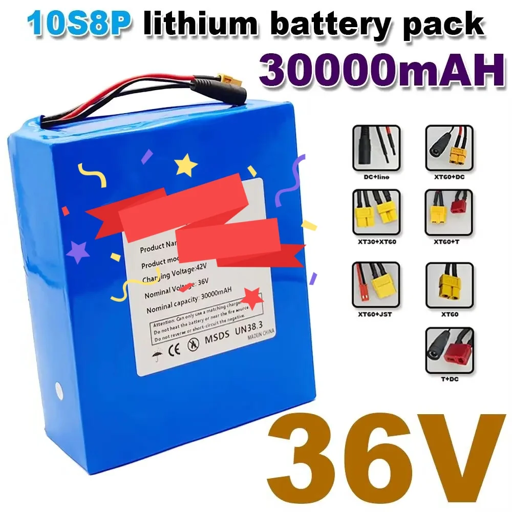 Class a High Power 36V 30000mAh 18650 Lithium Battery Pack 10S8P 1500W Built-in BMS for Energy Storage Backup