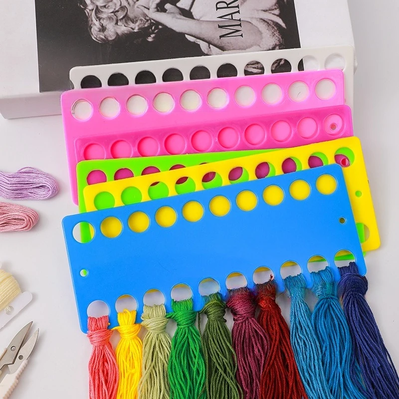 Hexagonal Holes Thread Coiling Plate Solid Color Plastic Winding Board Tools Sewing DIY Cross Stitch Embroidery Accessories