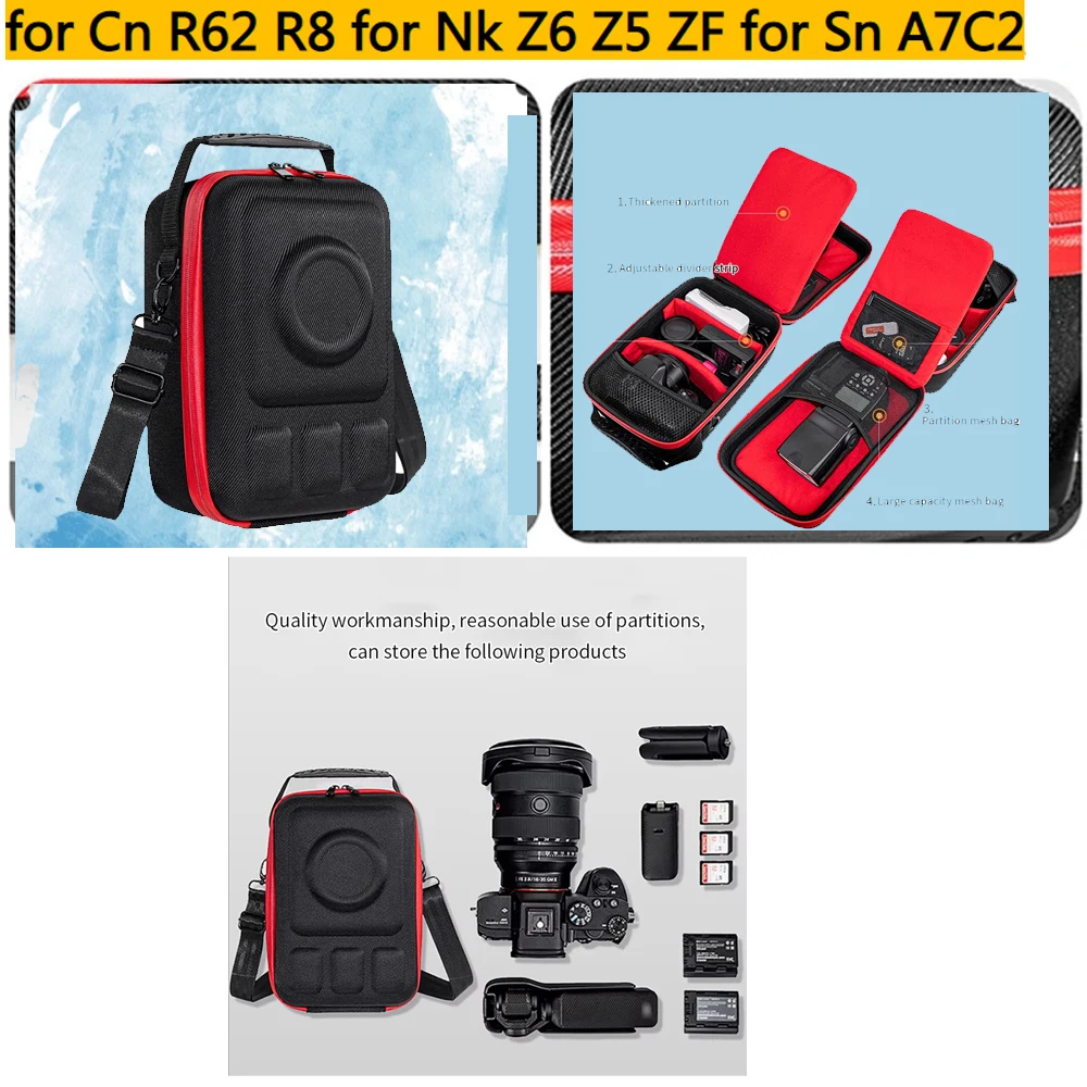 

Hard EVA Camera Storage Case for Cn R62 R8 for Nk Z6 Z5 ZF for Sn A7C2, with Thickened Hard Shell, Portable Travel Carrying Box