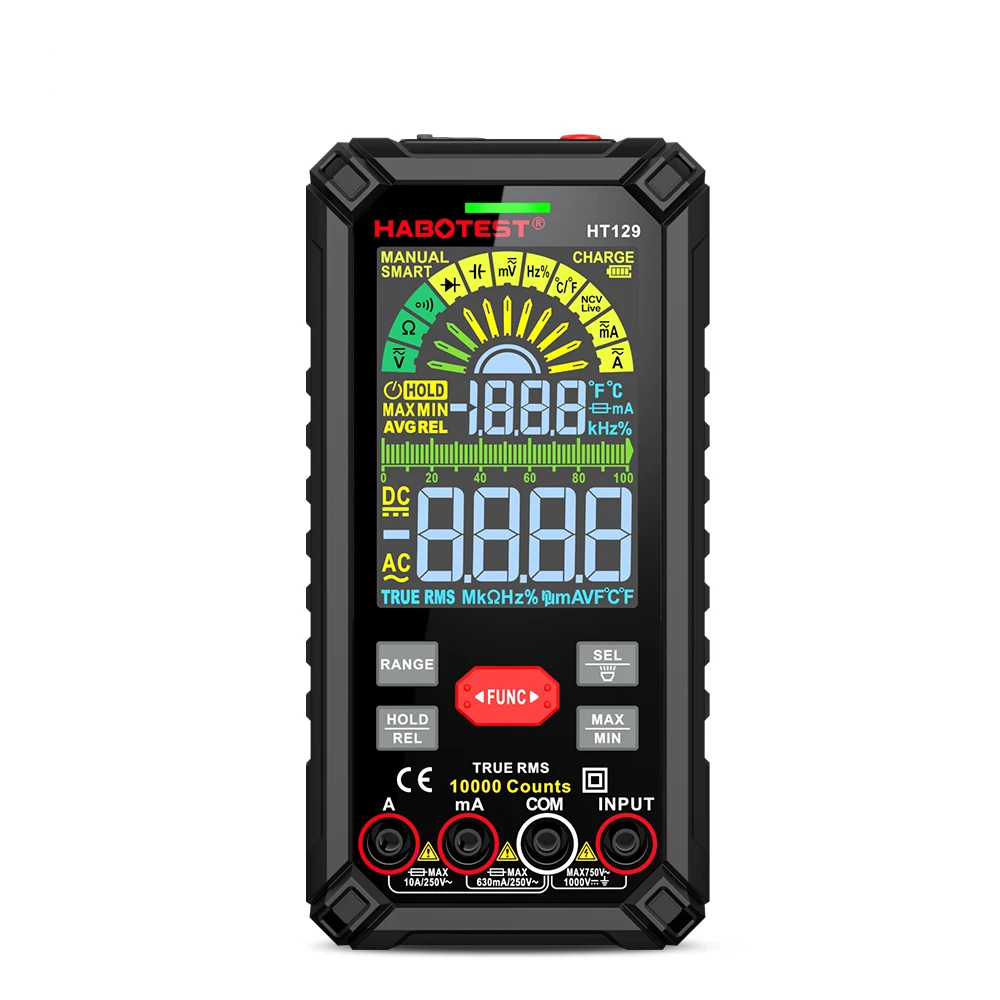 HABOTEST HT129 Digital Multimeter AC/DC Voltage Current Tester Automatic NCV Detector Resistance Capacitance Meter 4-Digit