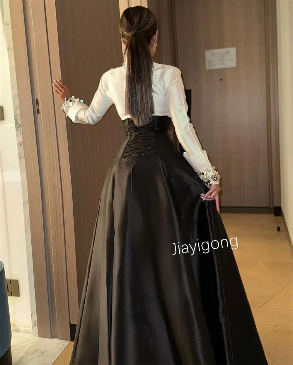 Customized Simple Jersey Rhinestone Pleat A-line V-neck Long Dresses Quinceanera Classic Exquisite Sizes Available