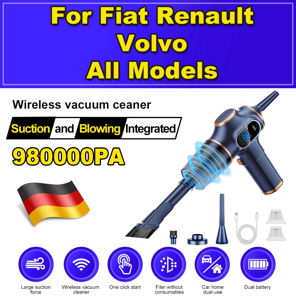 980000Pa Handheld Wireless Vacuum Cleaner Portable Cleaning Home and Car Use Large Suction Vacuum Cleaner For Fiat Renault Volvo