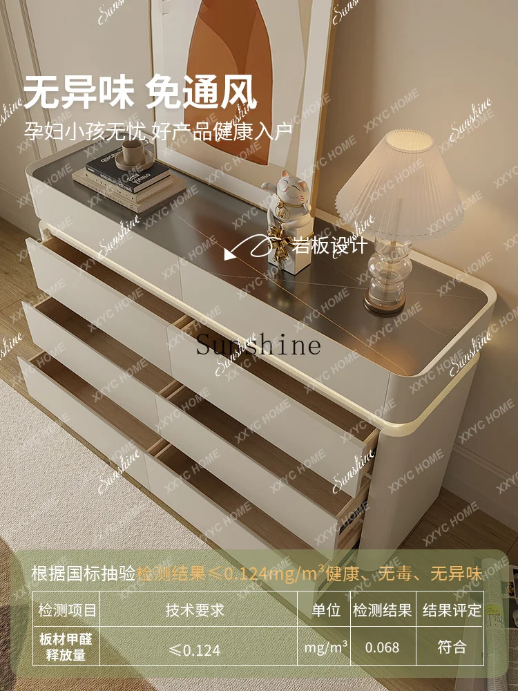 Solid wood ultra-thin drawers chest of drawers simple modern living room wall storage bedroom bedside storage  FT