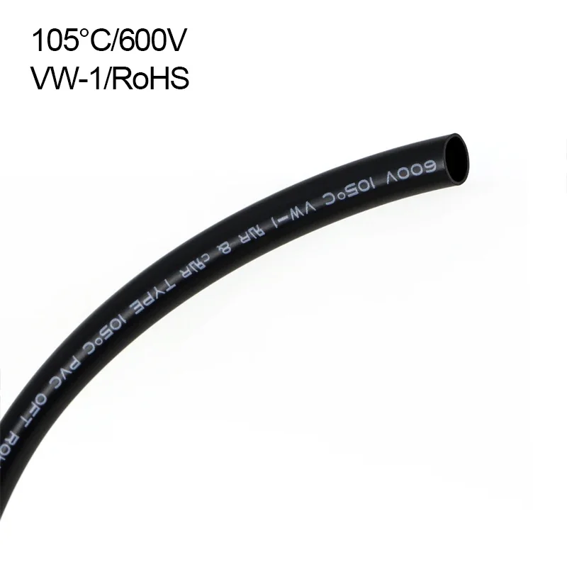 2/5/10m Black Non-shrink PVC Cable Hose ID 1mm -20mm Soft Temperature Resistant 600V PVC Insulated Protective Wire Pipe ﻿