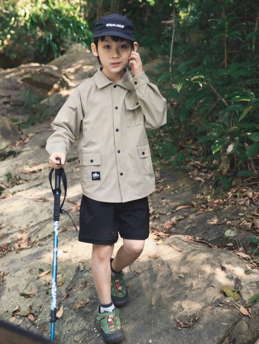 Quick Dry Long Sleeve Collared Shirt for Boys Outdoor Spring Season Multi Pocket Casual Wear Nylon Fabric Skin Friendly Breat...