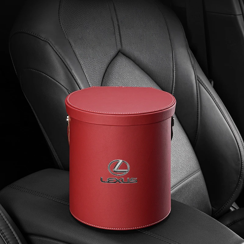 

Водонепроницаемая мусорная корзина для автомобилей Lexus RX, NX, LX, ES, GS, IS, UX и других моделей, с крышкой, герметичная, из искусственной кожи.