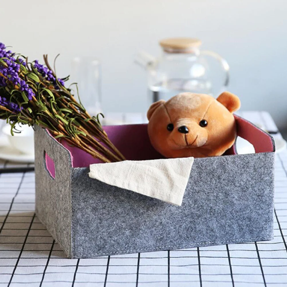 

Storage Basket Collapsible Bins Household Organizer Container Home Sundries Felt