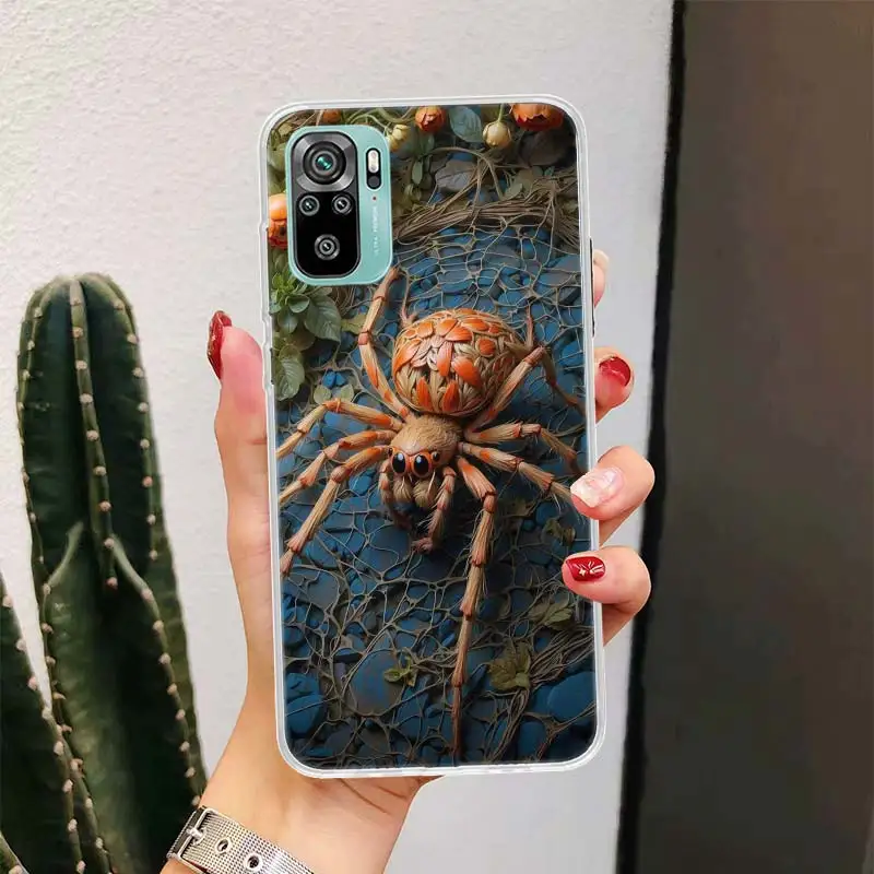 Black Widow Spider Insect For Xiaomi Redmi Note 10 9T 9S 9 8 Pro 8T 7 5 Phone Case Mi 12T 11T 10T 9T 12 11 Lite Housing Fundas