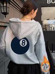 Deep Blue Letter Print Hooded Sweatshirt Women's Casual Long Sleeve Pullover Sweater Trendy Winter Fashion Tops