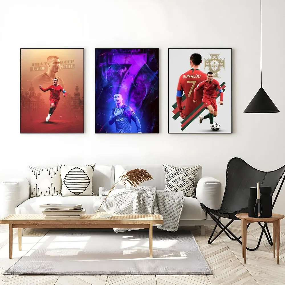 1PC C-cristiano R-ronaldo Poster Self-adhesive Art Waterproof Paper Sticker Coffee House Bar Room Wall Decor