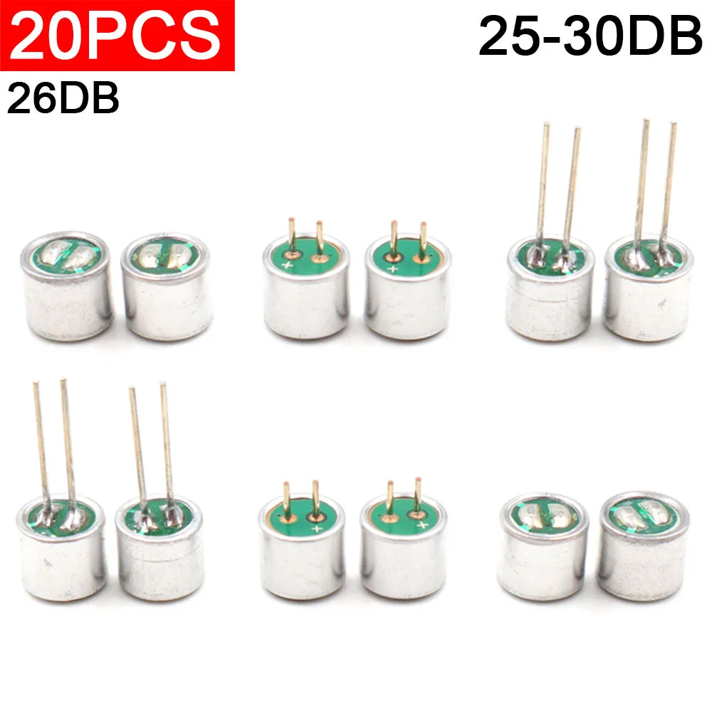 20pcs 6050 Sound Control Microphone Electret Recording Microphone High Sensitivity With 2 Pin Pick-up  SMD DIP