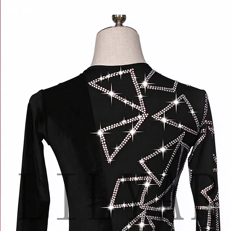 New Man Latin Dance Tops Dance Shirts Adult Children's Competition Performances Salsa Square Professional Practice Clothes