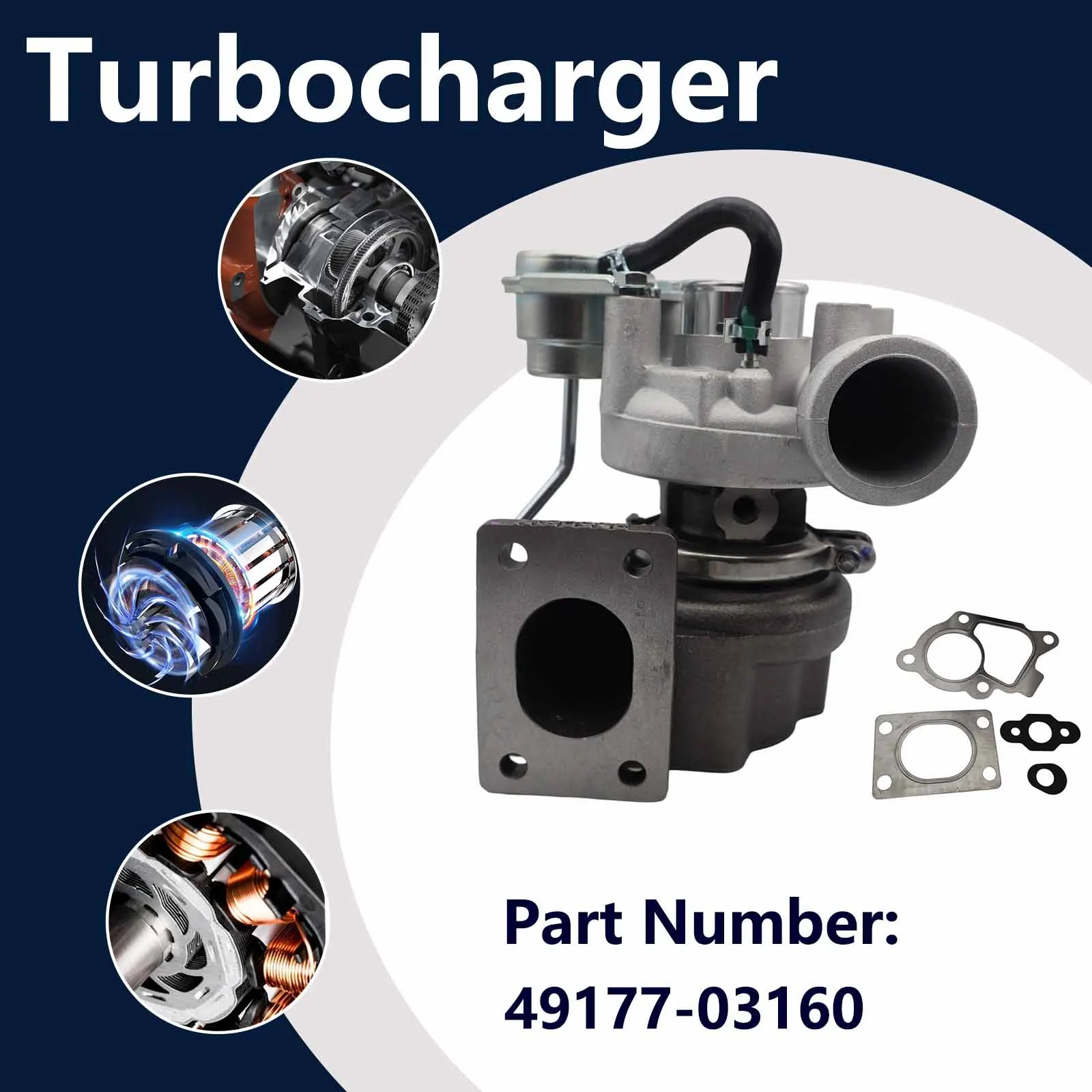 49177-03130 Turbo TD04-12T Turbocharger For Kubota V3300-T 3.3L Engine S250 Skid Steer Loader