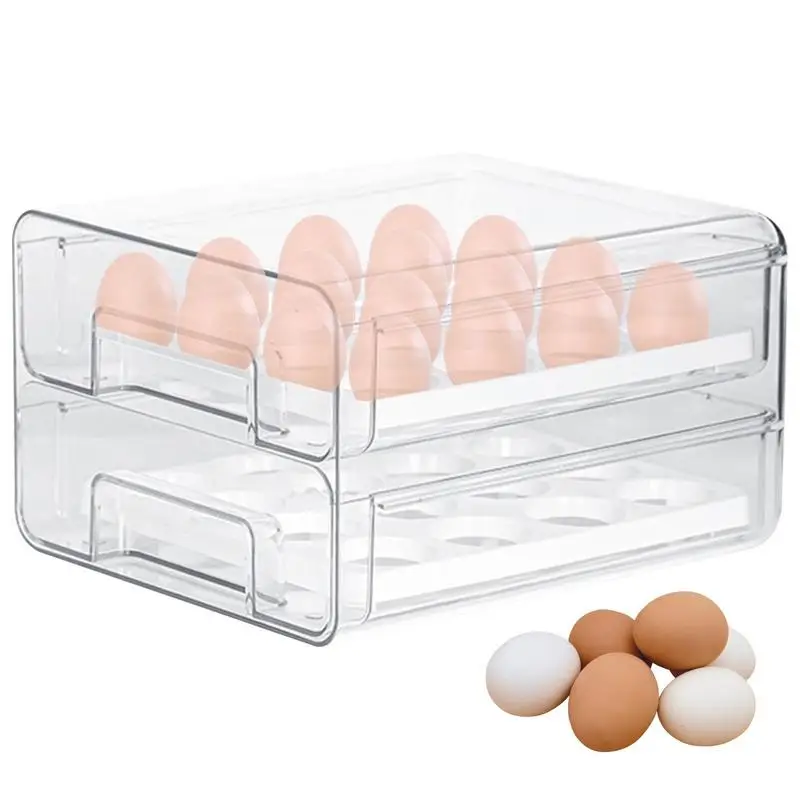 Slide Fridge Box Eggs Food Fruit Vegetable Storage Transparent Refrigerator Organizer Bins Drawer Storage Organizer For Kitchen