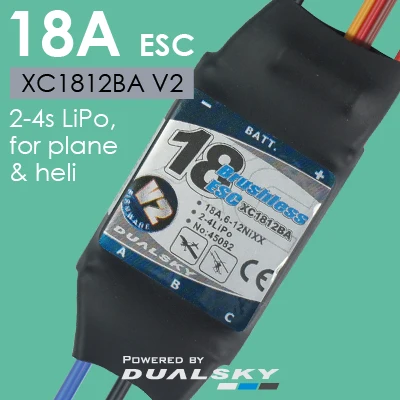 SUMMIT XC1812BA 18A ESC with BEC, 2-4S Brushless Speed Controller for Fixed Wing Aircraft