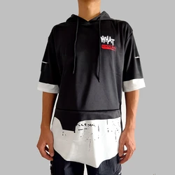 Skull Punk Men's Anime Tshirts Y2k Black Techwear T Shirts Men Gothic Hip Hop Clothes for Men Harajuku Casual Party Streetwear